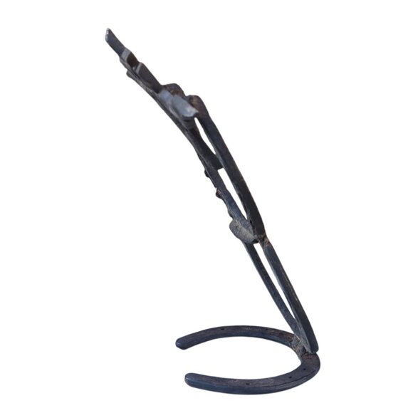 Texas Longhorn Horseshoe Metal Wall Hook Rustic Decor Cowboy Decor Handmade - Picture 10 of 16